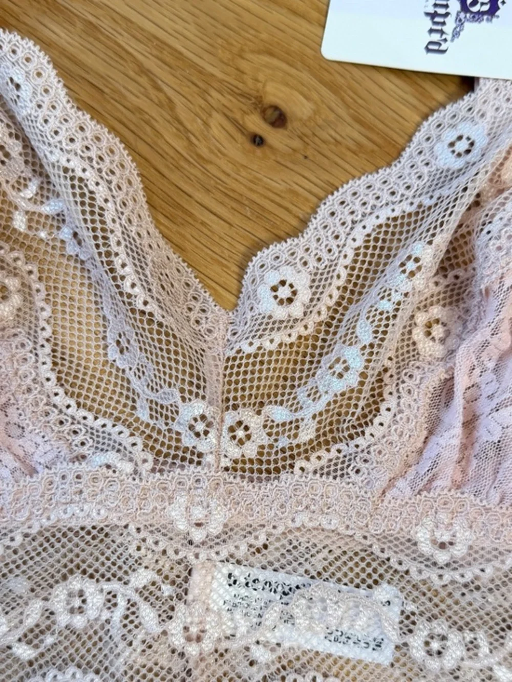 NWT b.tempt'd by Wacoal Sz SM (32 A/B) Rose Smoke Nude Lace‎ Kiss Bralette